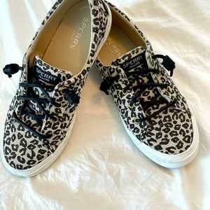 Sperry Leopard Print Tennies! Worn twice!!